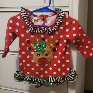 Bonnie Baby Ruffle Reindeer Shirt